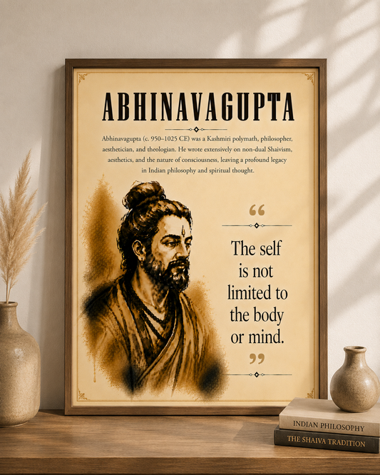 Abhinavagupta Philosophy Wall Art Print | Vintage Spiritual Poster | Quote Decor | Digital Download | "The self is not limited to the body or mind."